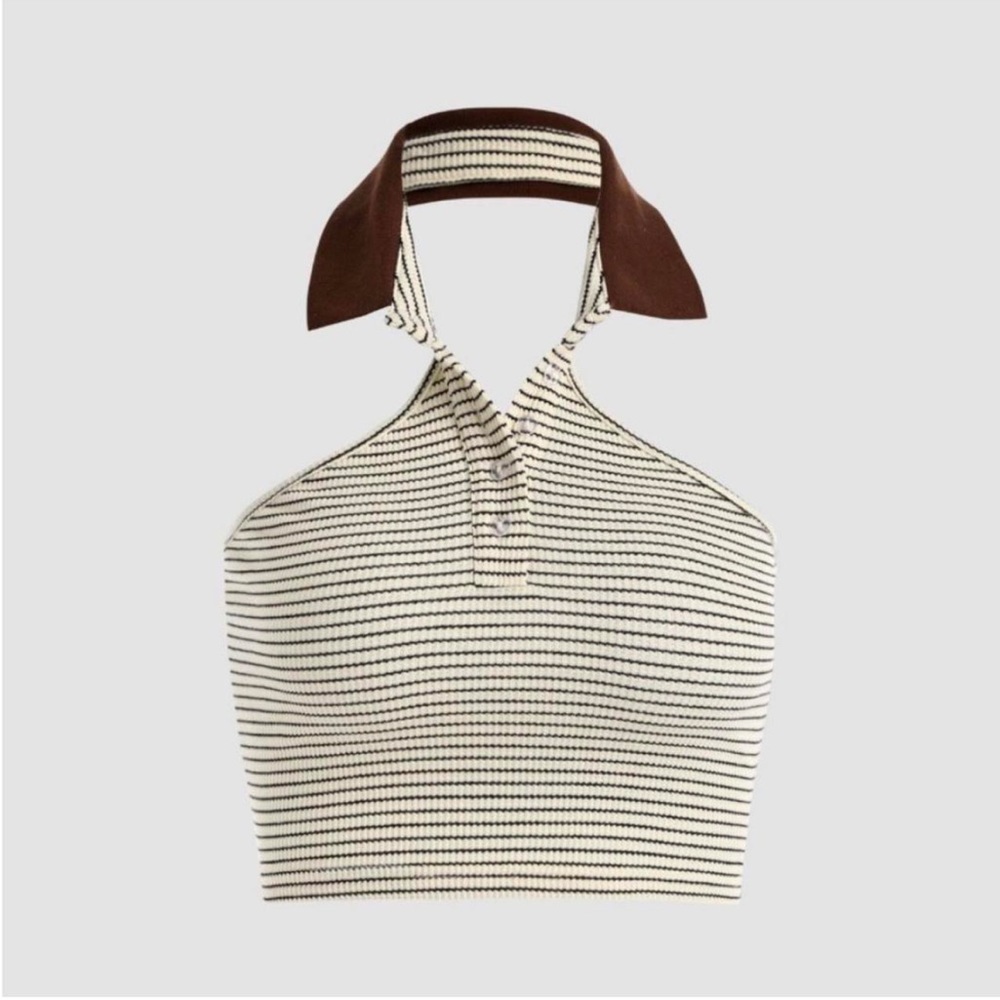 RETRO STRIPED HALTER TOP